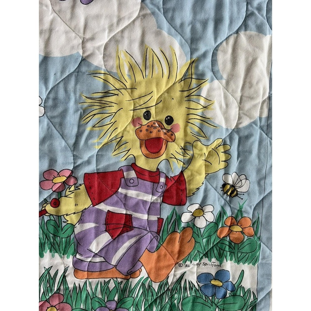 Little Suzys Zoo Baby Crib Quilt Blanket Handmade 80s Animal Vintage Toddler Bed